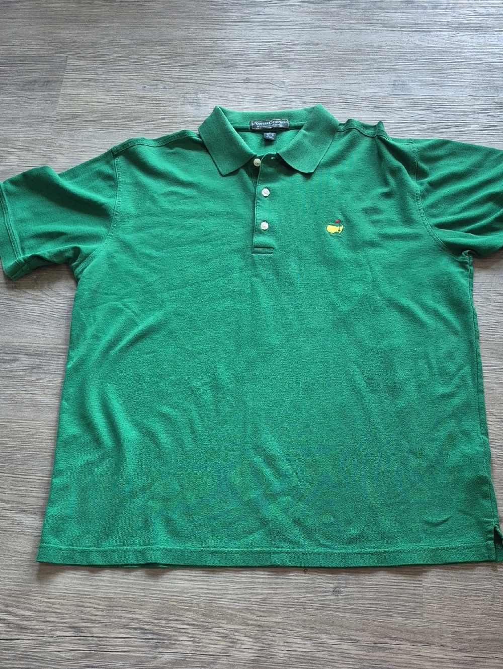 Masters Green Polo Shirt with Signature Embroidery. Sz L
